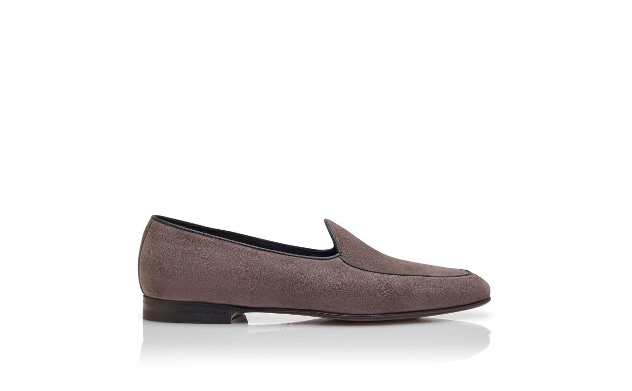 Mocassins en daim gris