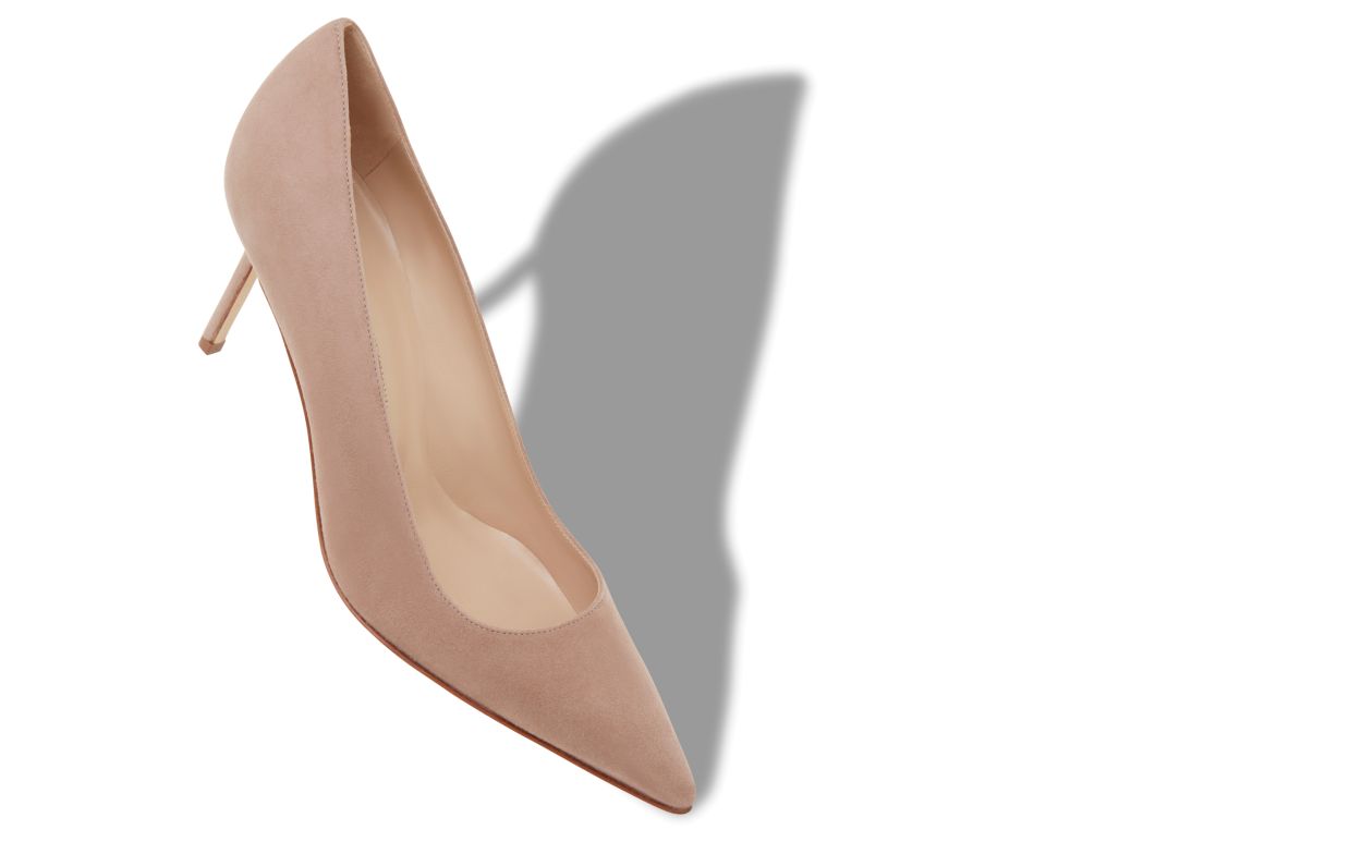 Escarpins en daim beige clair
