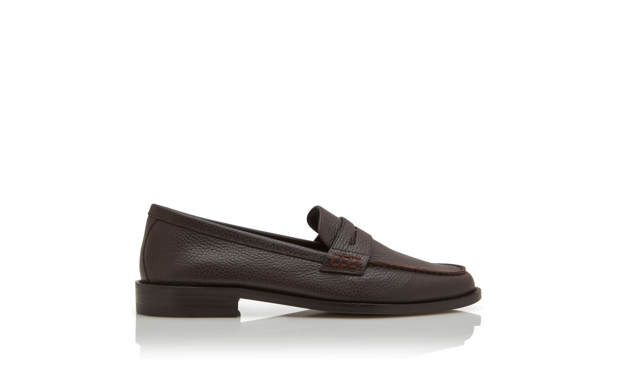 Mocassins en cuir de veau brun foncé