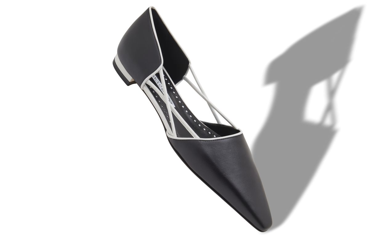 Pompes plates en cuir de nappa noir