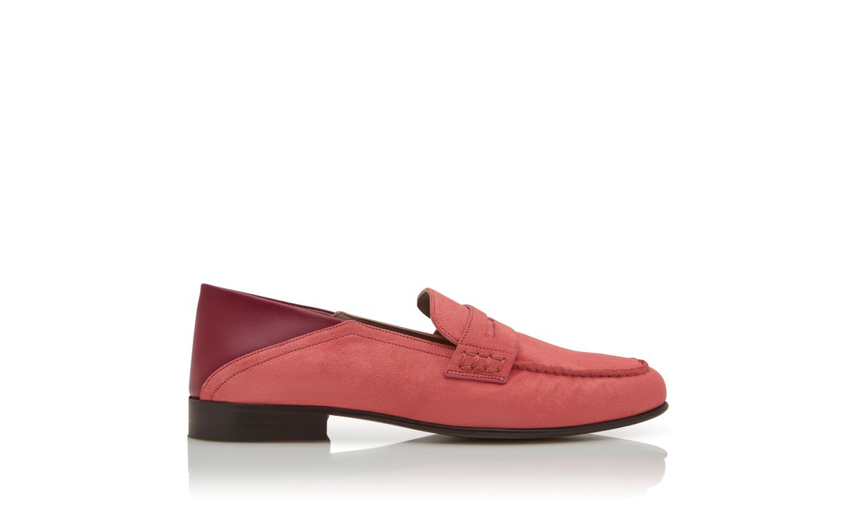 Mocassins penny en daim rose