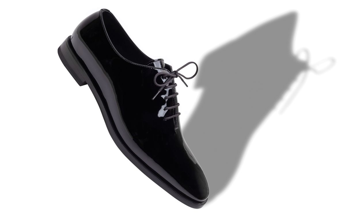 Chaussures à lacets en cuir de veau noir