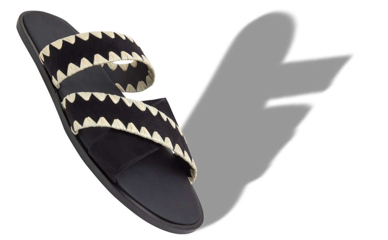 Sandales à couture en daim noir
