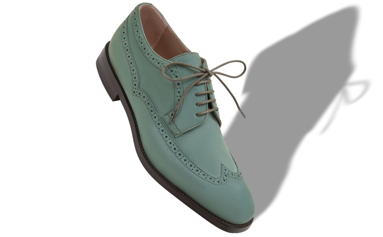 Oxfords en daim vert foncé à lacets