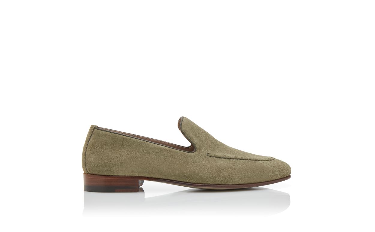 Mocassins en daim kaki